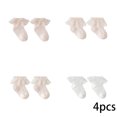 thumbnail image 2 of LYMAYTER 4 Pack Summer Socks for Toddler Baby Girl Ruffle Socks Soft Breathable Cotton Socks 0-8Y, 2 of 7