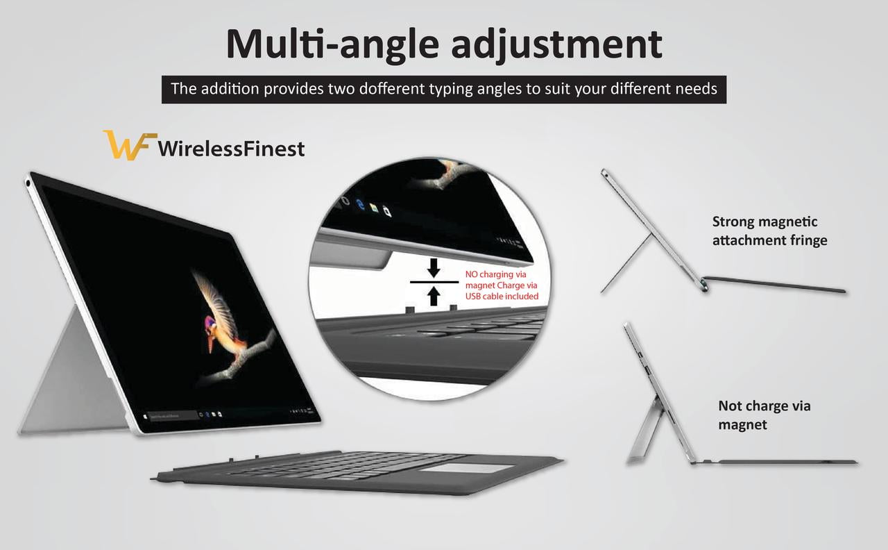 Keyboard Replacement Type Cover Trackpad Mouse for Microsoft Surface Pro 7+ 7 Pro 6 Pro 5 Pro 4 & 3