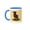 Blue/White, variant on 3drose, Image of Chocolate Lab Dog on Yellow Dots, 11oz Mug