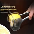 thumbnail image 2 of Tomato Lemon Slicer Holder Round Fruits Onion Shreader Cutter Guide Tongs with Handle Kitchen Cutting Potato Lime Food Stand, 2 of 5