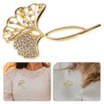 thumbnail image 2 of Broche de ginkgo, lujoso broche de temperamento, alfiler de diamantes de imitación, delicado accesorio para traje., 2 of 6