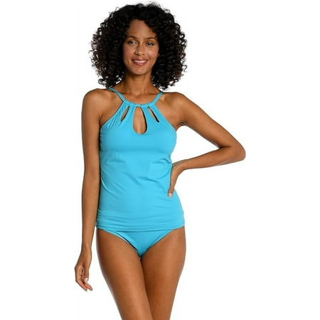 La Blanca Women's Island Goddess High Neck Keyhole Tankini Swimsuit Top