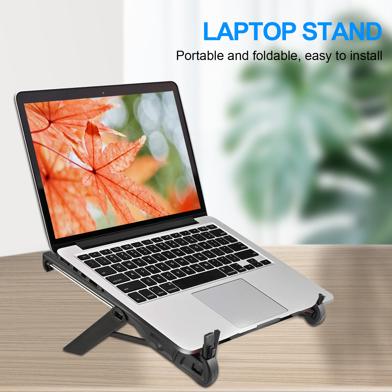EEEkit Universal Laptop Stand with Height Adjustment, Ventilated Desktop Holder Supports iPad, Tablet, MacBook, Black - image 2 of 9