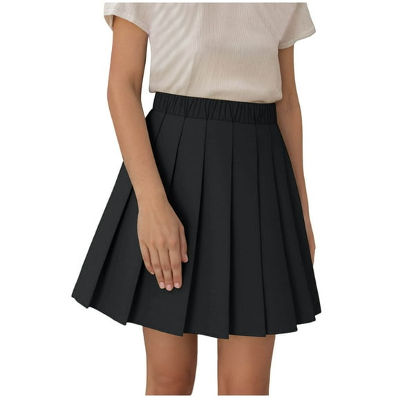 NOLDARES Toddler Baby Girls Pleated Skirt Baby Girls Uniform Skirt Built in Shorts Tennis Casual Skorts for Little Kid(Black,4-5 Years)