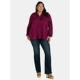 thumbnail image 2 of Terra & Sky Women's Plus Size Smocked Neck Blouse, 2 of 5