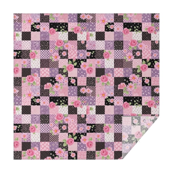 Pioneer Flower Floral Print Pattern Square Tablecloth, Waterproof Wipeable Spillproof Washable Table Cover for Home Kitchen Party Decor, 42"x42"