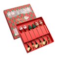thumbnail image 1 of 6Pcs  Cutlery Kits  Christmas Spoons Forks Set Utensils with Gift Box Flatware Cutlery Set for Kitchen Dessert Daily, 1 of 6