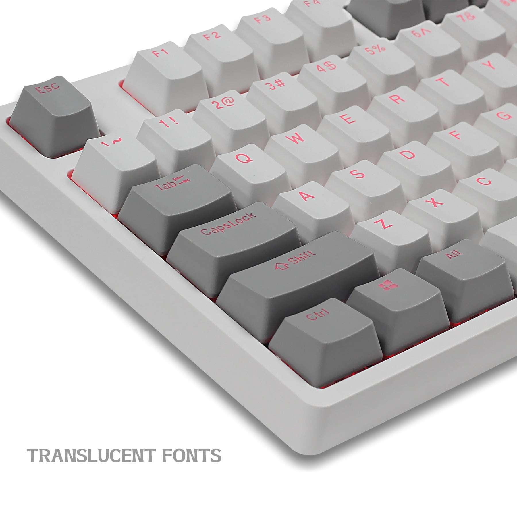 Hyssop PBT Keycaps OEM Profile Doubleshot Keycaps for US Layout 61 87 104 108 Cherry MX Switches Mechanical Keyboard
