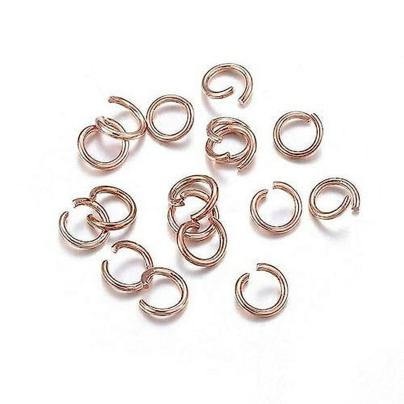 HDSupplies 100 Pieces - 304 Rose Gold Tone Stainless Steel Jump Rings - 5mm - 20 Gauge (0.8mm Thickness)