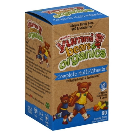 Yummi Bears Organics Multi-Vitamin and Mineral Gummy Bears, 90 (Best Children's Multivitamin Organic)