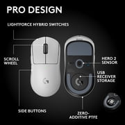 Logitech G PRO X SUPERLIGHT 2 SE wireless gaming mouse, 60 g pro-grade mouse with 5 programmable buttons, 44K DPI sensor, White