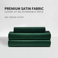 thumbnail image 7 of MR&HM Satin Bed Sheets, 3 Pcs Silky Bedding Set, Twin XL, Dark Green, 7 of 7