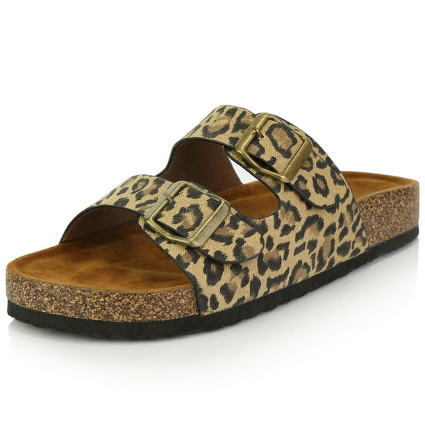 buckle strappy open toe flat sandals