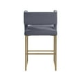 thumbnail image 6 of Meridian Furniture Caleb Square Soft Grey Velvet Low Back Bar Stool, Grey (Set of 2), 6 of 6