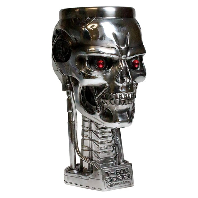 Cabeza Terminator de la marca Goblet Nemesis Now, 17 cm, resina plateada