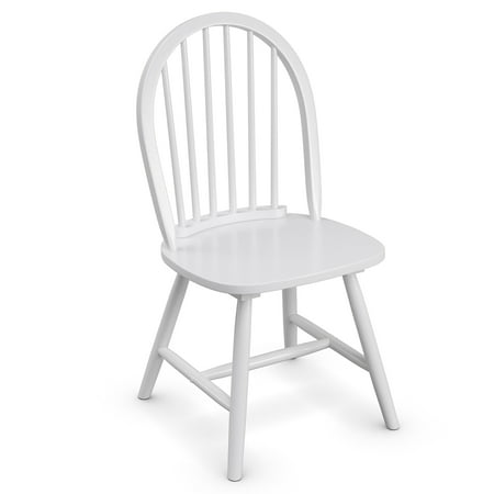Costway Set of 4 Vintage Windsor Dining Side Chair Wood Spindleback Kitchen Room - White