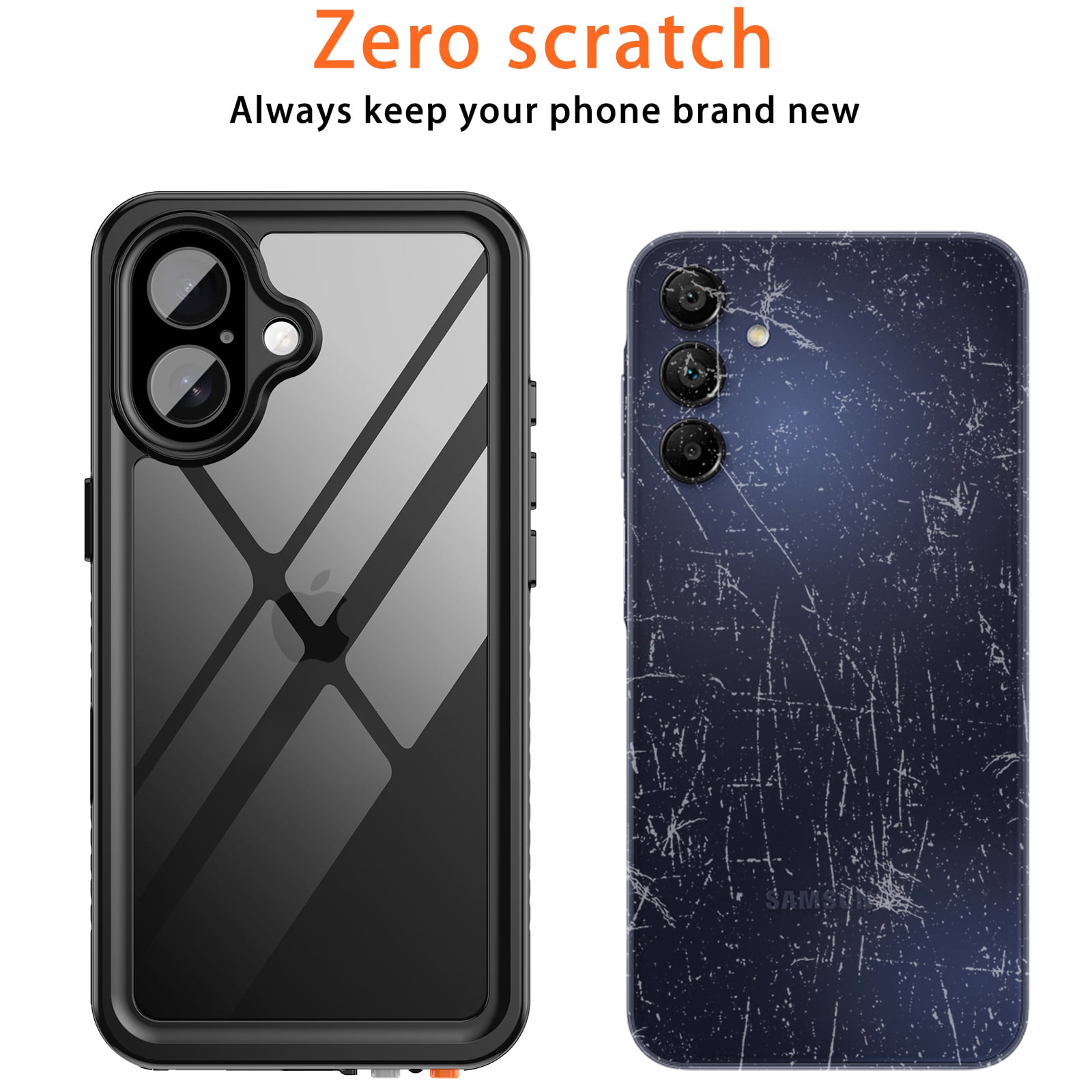 Casetego For iPhone 17 Case,IP68 Waterproof 16FT Underwater Military Dustproof Shockproof Rugged with Built-in Screen Protector Full Protect Phone Cover with Lanyard,Black