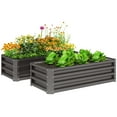 thumbnail image 1 of Outsunny Raised Garden Beds Set of 2, Galvanized Planter Box, Dark Grey, 1 of 10