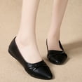 thumbnail image 6 of NOKIO Women's Flats Shoes Ballet Flats Dress Shoes Comfortable PU Leather Slip on Shoes for Women Low Heeled Non Slip Round Toe Bow Tie Breathable Slip On Lazy Shoes, 6 of 7