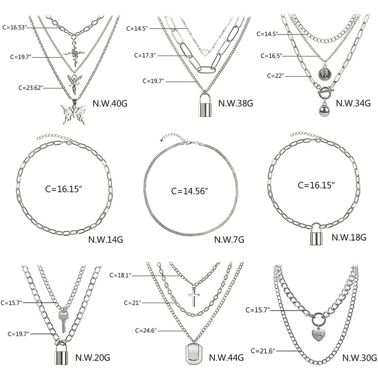 BVROSKI Lock Key Pendants Chains Necklace Set for Eboy Egirl Men