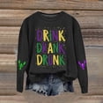 thumbnail image 2 of Tweang Carnival Sweatshirt Mardi Gras Clothing Purple Mardi Gras Shirt Mardi Gras Tops for Women Womens T Shirts Loose Fit Plain Shirts for Women Blouses for Women Dressy Casual Black 1 L, 2 of 4