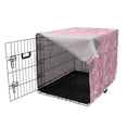 thumbnail image 3 of Rose Dog Crate Cover, Abstract Romantic Pattern with Flowers Bloom, Easy to Use Pet Kennel Cover Small Dogs Puppies Kittens, 7 Sizes, Pink Purple, by Ambesonne, 3 of 6