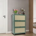 thumbnail image 3 of Eco-Friendly Bamboo Shoe Cabinet with 6 Compartments, Large Capacity for 30 Pairs of Shoes, Removable Panels for Versatile Storage and Organization, 3 of 8