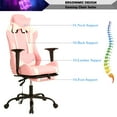 thumbnail image 5 of YRLLENSDAN PC Gaming Chair Racing Office Chair Ergonomic Desk Chair Massage PU Leather Recliner Computer Chair with Lumbar Support Headrest Armrest Footrest Rolling Swivel Task Chair for Adults, Pink, 5 of 7