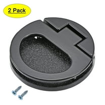 43.5x7mm Flush Pull Ring Handle Zinc Alloy Black 2 Pack