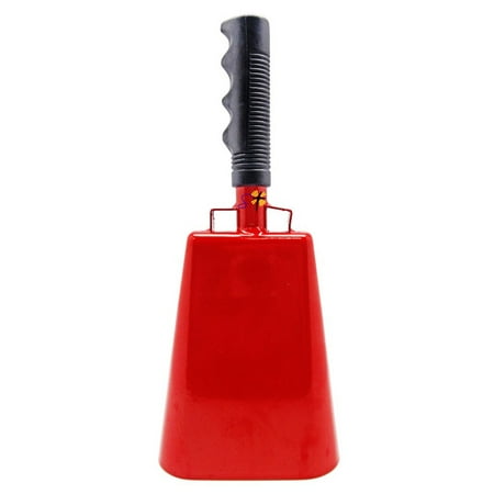 11.2 inch Red Bell Black Handle Cowbell with Stick Grip Handle Used for Cheering at Sporting Events - Cow Bell by Stewart Trading
