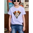 thumbnail image 1 of Pack familiar de camisetas 100 % algodón para niños: camisetas suaves y transpirables para todas las estaciones con divertido estampado de animales, camisetas casuales de cuello redondo a juego para, 1 of 5
