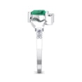 thumbnail image 4 of SuperJeweler 1 Carat Heart Shape Created Emerald and Diamond Claddagh Ring In Sterling Silver For Women, 4 of 6