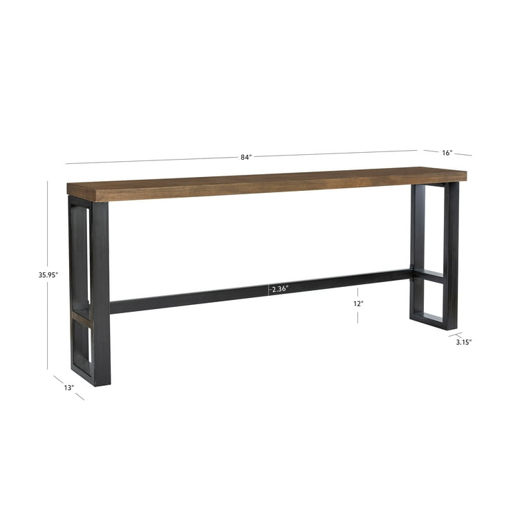 Powell Samuel Bar Height Wood and Metal Indoor Console Table, Dark