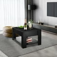 thumbnail image 2 of SortWise Table Basse Relevable de 39,4 Pouces avec Compartiment Caché et Étagère de Rangement, Table Centrale en Bois pour Salon, Salle de Réception, Bureau, Noir, 2 of 8