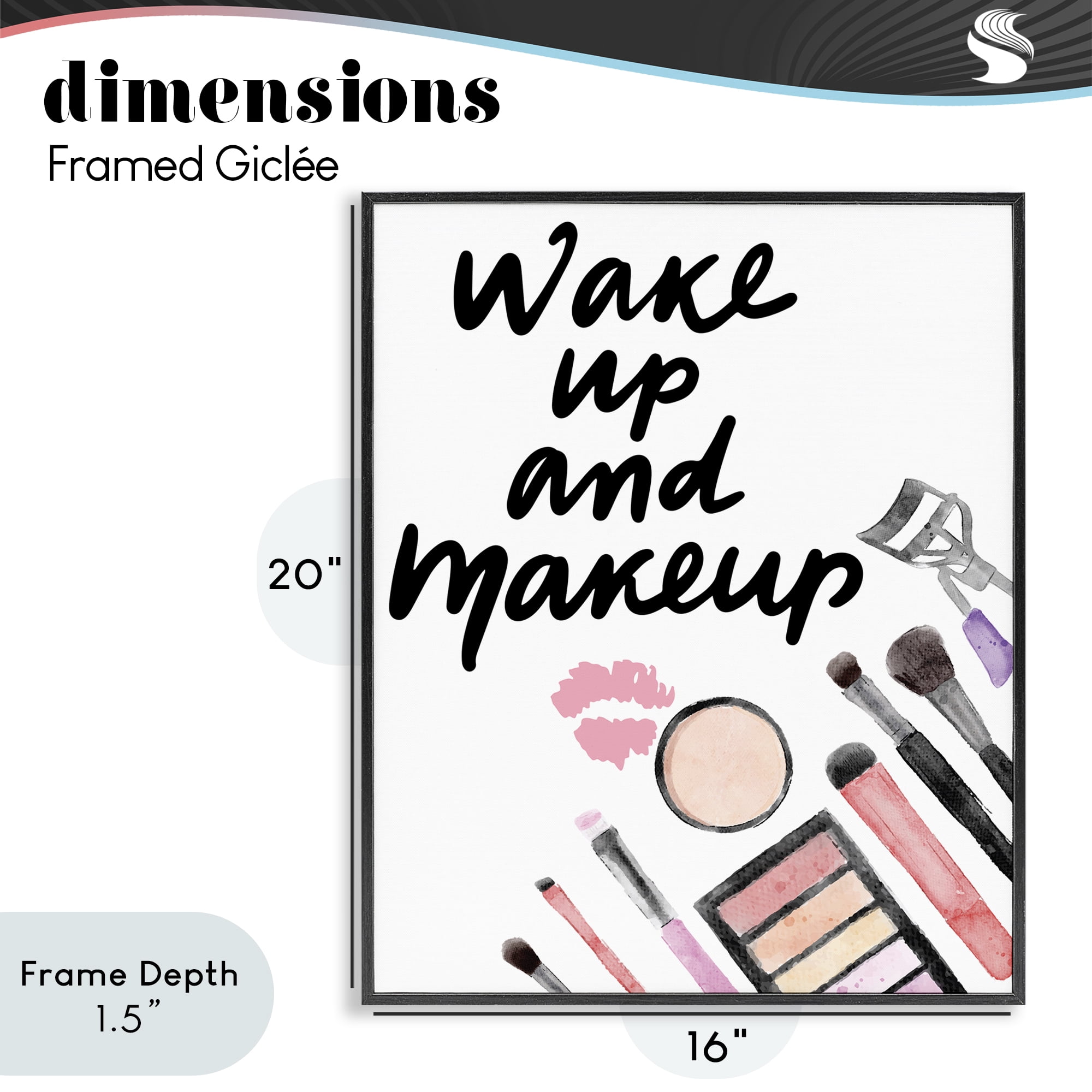 Stupell Industries Wake Up & Makeup Black Framed Giclee Art, design by Jesse Keith