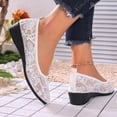 thumbnail image 5 of Shallow Cut Lace Trim Comfortable Women's Casual & Dress Shoes Daily Wear Spring Summer Plus Size Office Work White 5.5, 5 of 9