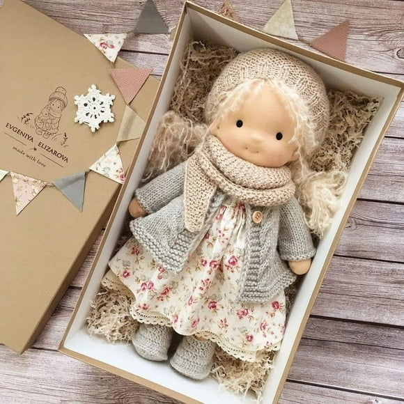 Poupée en Peluche Faite à la Main, Belle Poupée en Coton, Poupée en Chiffon pour Filles, Poupée Porte-Bonheur, Cadeau d'Anniversaire