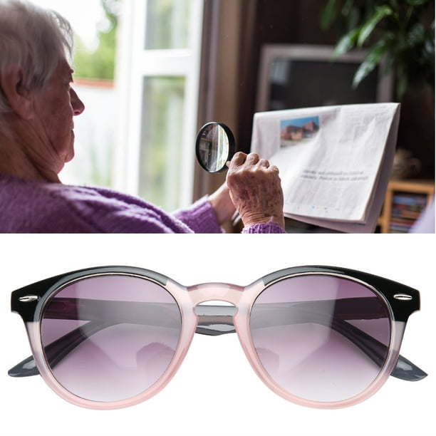 Round Frame, +200 Clear Lenses, Trendy Transparent Pink Stylish