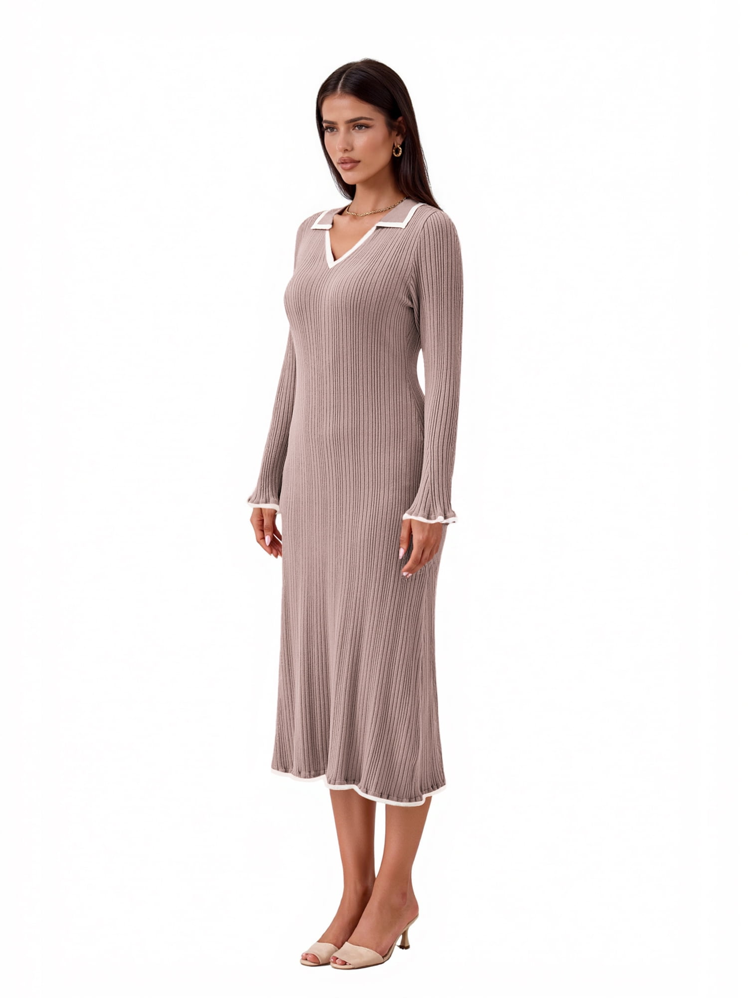 PRETTYGARDEN Women's Midi Sweater Dress, Sizes S-XXL
