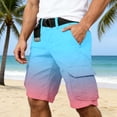 thumbnail image 2 of CONZONE Mens Cargo Shorts Elastic Waist Summer Shorts For Men Gradient Color Lightweight Loose Fit Beach Shorts With Pockets, 2 of 5