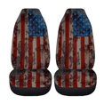 thumbnail image 5 of Xoenoiee Retro American Flag Print Car Seat Cover Full Set Comfortable Soft Vehicle Seat Cover Split Rear Bench Cover for Cars SUV Vans Truck, Durable Seat Covers Pack of 4, 5 of 7