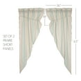 thumbnail image 5 of VHC Brands Grain Sack Aqua Blue Stripe Coastal Farmhouse Prairie Short Panel Curtain Set 63x36x18, 5 of 6