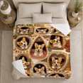 thumbnail image 5 of Eleven Corgi Dogs Peek From Rustic Windows Heart-Shaped, Playful Pet Portrait Pattern, Warm Flannel Blanket for Living Room and Reading Nook, Dog Lovers Christmas Gift, Pet Lover Home Decor, 5 of 9