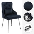 thumbnail image 6 of Foredo Velvet Dining Chairs, Modern Upholstered Dining Chairs with Pillow and Metal Legs, Tufted Side Chairs for Living Dining Room, Dark Blue, 6 of 9