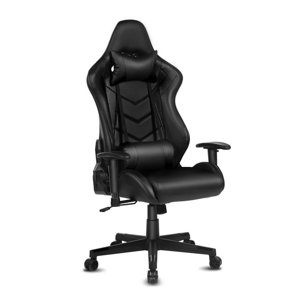 High-Back Swivel Gaming Chair Recliner Racing Style Ergonomic Office Desk Reclining Chair with Headrest and Lumbar Support, Black