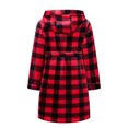 thumbnail image 2 of Kids Hooded Fleece Robe for Girls Soft Plush Bathrobe Warm Flannel Sleepwear with Belt Pockets Cute Cozy Housecoat for Toddler and Big Girls, 2 of 8