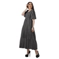 thumbnail image 2 of Moomaya Tunique à Manches Courtes Robes de Cocktail pour Femmes Robe en Coton Slub Imprimée, 2 of 4
