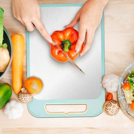 

Nilvkv Cutting Board Double Sided 13.8in Butcher Block for Kitchen Chopping Meat and Vegetables by Stainless Steel Food-Grade Easy to Clean