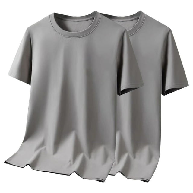Hombres Pantalones Cortos Sólidos Tamaño Grande Mitad de Manga Cuello Redondo Superior, Blusa de Moda Casual para Al Aire Libre Y Diario