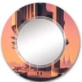 thumbnail image 3 of DESIGN ART Designart 'Futuristic Architectural Building III' Printed City Futuristic Wall Mirror 20in.x30in., 3 of 5